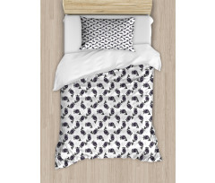 Sketchy Pattern Blueberry Duvet Cover Set