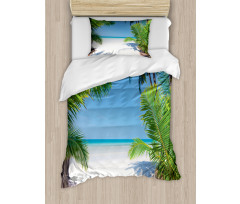 Palm Leaf Tropical Beach Duvet Cover Set