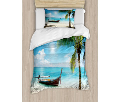 Small Boat Sunny Ocean Duvet Cover Set