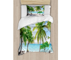 Palm Trees Island Shore Duvet Cover Set