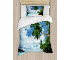 Palm Leaf Island Lagoon Duvet Cover Set