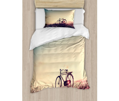 Sunset Bicycle Pastel Duvet Cover Set