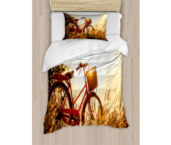 Bike in Sepia Tones Rural Duvet Cover Set