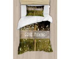 Sign Pole Among Field Duvet Cover Set