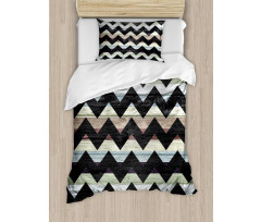 Retro Art Black Chevron Duvet Cover Set