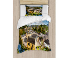 Aerial Photo of Old Town Duvet Cover Set