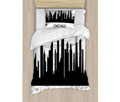 Chicago Line Silhouette Duvet Cover Set