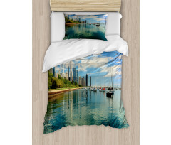 Lake Michigan Day Scenery Duvet Cover Set