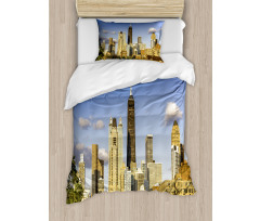 Downtown Chicago Panorama Duvet Cover Set