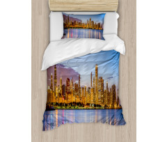 Night Panorama Skyline Duvet Cover Set