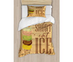 Eat Ice Cream First Scoops Duvet Cover Set