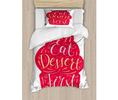 Eat Dessert First Cupcake Duvet Cover Set