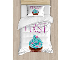 Dessert Cupcake Doodle Duvet Cover Set