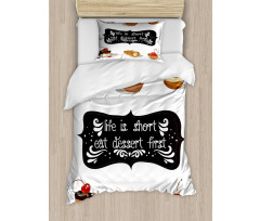 Various Dessert Doodle Duvet Cover Set