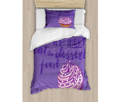 Eat Dessert Vibrant Cupcake Duvet Cover Set