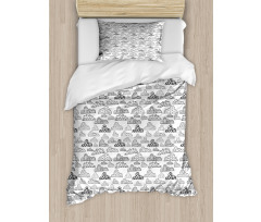Monochrome Abstract Clouds Duvet Cover Set