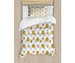 Brush Drawn Dots Rounds Duvet Cover Set