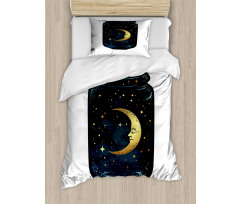 Crescent and Stars in Wish Jar Duvet Cover Set