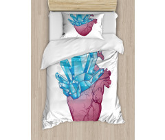 Crystal Growing from Heart Duvet Cover Set