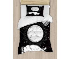 Moon in Fortune Teller Hands Duvet Cover Set