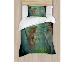 Mermaid with Seahorse Duvet Cover Set