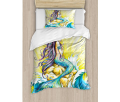 Fantasy Woman on Rock Duvet Cover Set