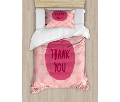 Thank You Wording Duvet Cover Set