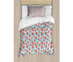 Watermelon Slices and Seeds Duvet Cover Set