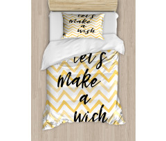 Lets Make a Wish on Chevrons Duvet Cover Set