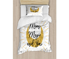 Lover Text Moon Magic and You Duvet Cover Set