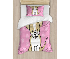 Cartoon of Dog Duvet Cover Set