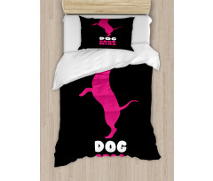 Dog Stands Funny Hair Bow Duvet Cover Set