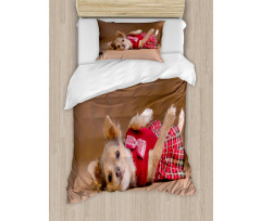 Puppy Wearing Kilt Photo Duvet Cover Set