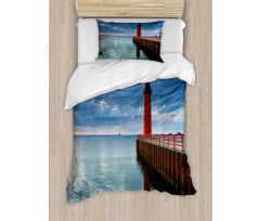 Dramatic Sky Lighthouse Duvet Cover Set