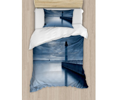 Lighthouse Overcast Sky Duvet Cover Set