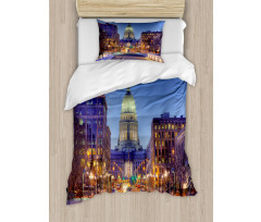 Landmark Building Winter Duvet Cover Set