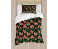 Exotic Hibiscus Luau Party Duvet Cover Set