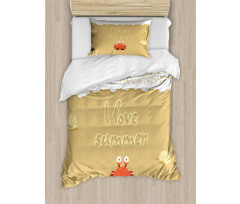 Cartoon Crab I Love Summer Duvet Cover Set