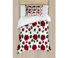 Romance Floral Doodle Duvet Cover Set