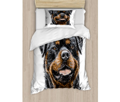 Hand Drawn Image of Dog Duvet Cover Set