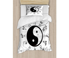 Yin and Yang Tao and Motifs Duvet Cover Set