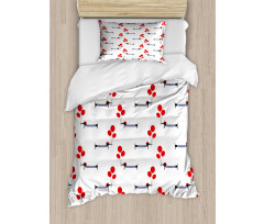 Parisian Dog and Balloons Duvet Cover Set