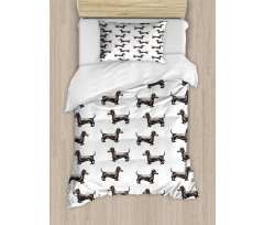 Dogs Pattern Lines Duvet Cover Set