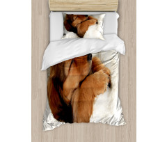 Puppy Sleeping in Its Bed Duvet Cover Set