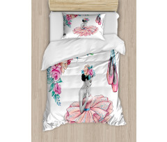 Dancer Girl in Flowers Duvet Cover Set