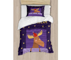 Typography with Moose Duvet Cover Set