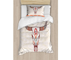 Ornate Bull Skull Duvet Cover Set