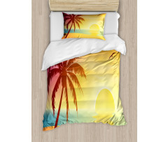 Vivid Sunrise at Fantasy Beach Duvet Cover Set