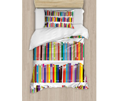 Colorful Doodle of Books Duvet Cover Set