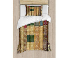 Macro Photo of Antique Novels Duvet Cover Set